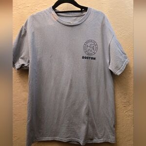 Puppie Love Boston Graphic T Shirt Vintage Style Dog Tee Gray Size M